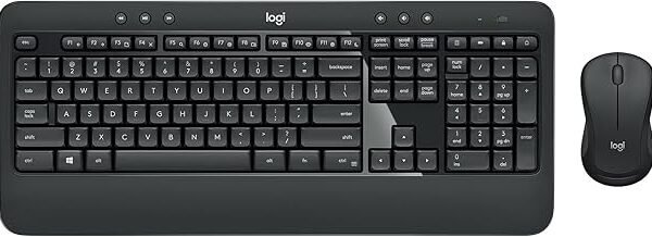 Logitech MK540 Advanced Wireless Keyboard and Mouse Combo for Windows, 2.4 GHz Unifying USB-Receiver, Multimedia Hotkeys, 3-Year Battery Life, for PC, Laptop